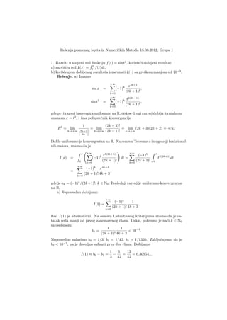 Matematika – Numeričke metode