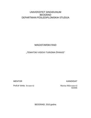 Tematski vidovi turizma Španije