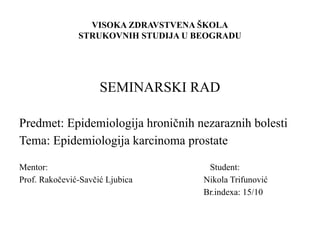 Epidemiologija karcinoma prostate