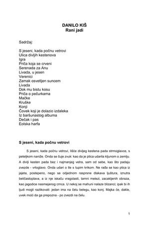 Danilo Kiš – Rani jadi