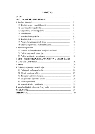 Kreditiranje stanovništva u Credy banci