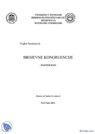 Brojevne kongruencije