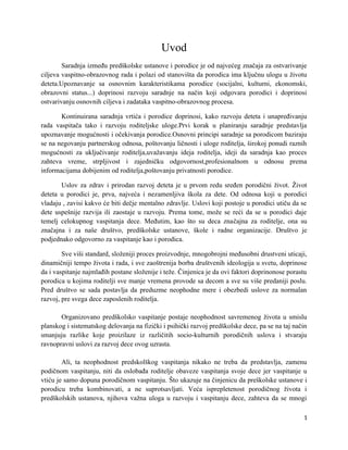 Saradnja porodice i vrtica