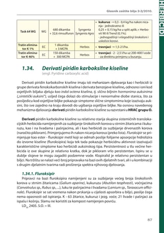 Derivati piridin karboksilne kiseline kao herbicidi