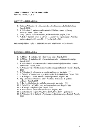 Međunarodni politički odnosi