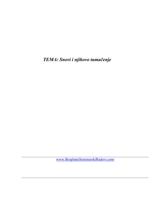 Snovi i njihova tumacenja