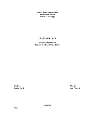 Filozofska kritika Biblije