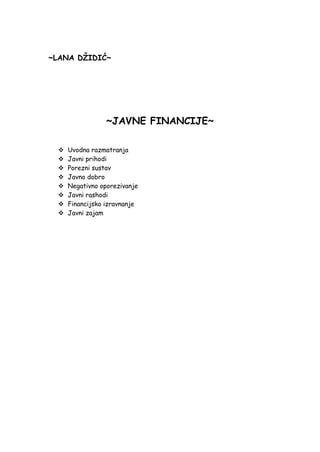 Javne finansije