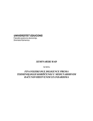 Finansijski due diligence