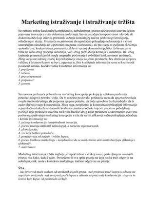 Marketing istraživanje i istraživanje tržišta