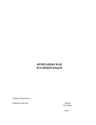 Krivolinijski integral