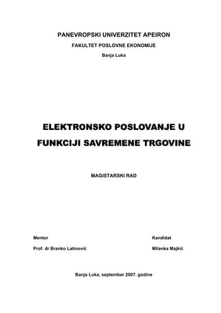 Elektronsko poslovanje u funkciji savremene trgovine