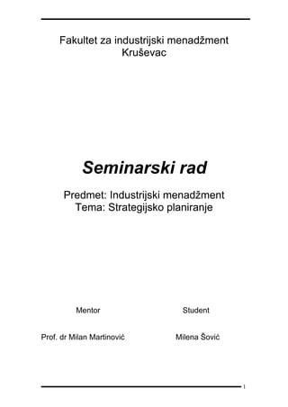 Strategijsko planiranje