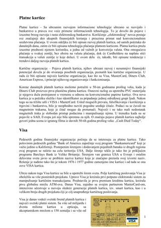 Elektronsko bankarstvo – Platne kartice