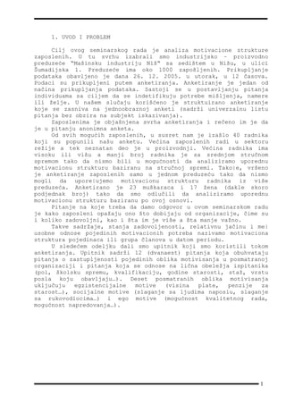 Motivaciona struktura zaposlenih