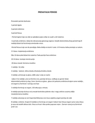 Prenatalni period