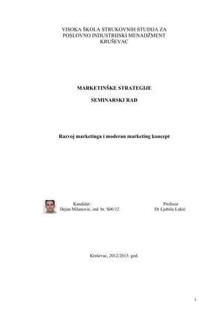 Razvoj marketinga i moderan marketing koncept