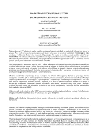 Marketing informacioni sistemi