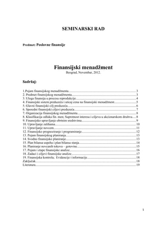 Finansijski menadžment