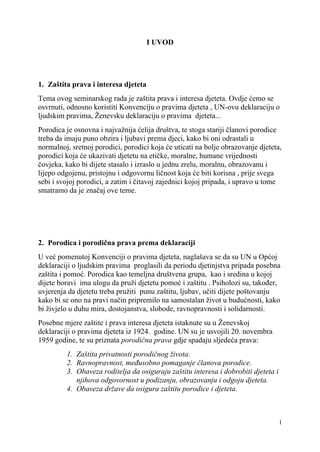 Zaštita prava i interesa djeteta