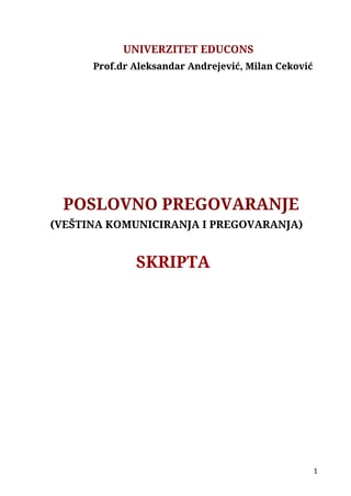 Poslovno pregovaranje – veština komuniciranja i pregovaranja
