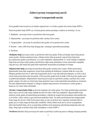 Zahtevi prema transportnoj mreži i tipovi transportnih mreža