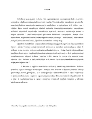 Operativni menadzment u proizvodnji