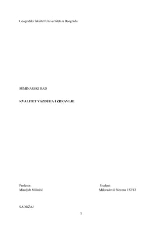 Kvalitet vazduha i zdravlje