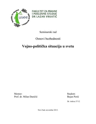 Vojno-politicka situacija u svetu