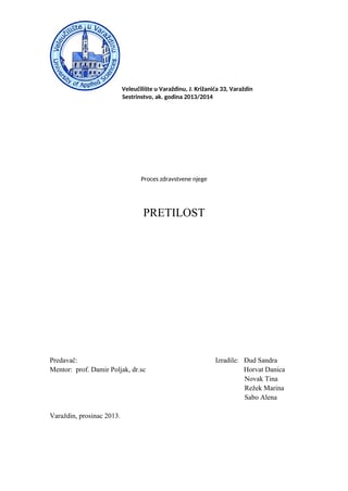 Proces zdravstvene nege: pretilost