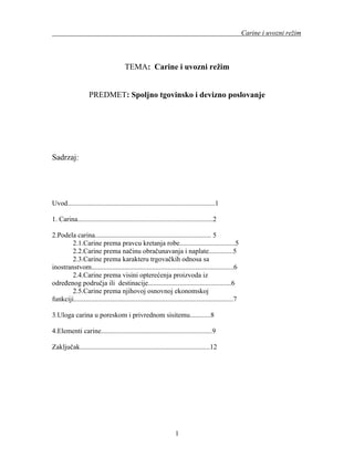 Carine i uvozni rezim