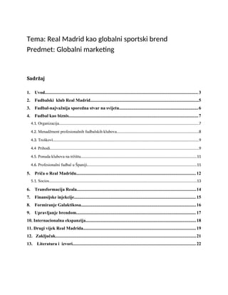 Real Madrid kao globalni sportski brend