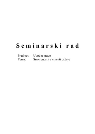 Suverenost i elementi države