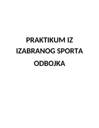 Praktikum iz izabranog sporta – Odbojka