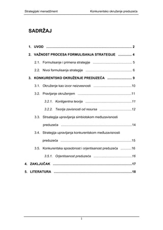 Konkurentsko okruženje preduzeća