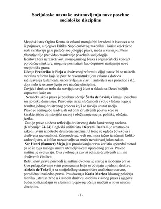 Socijoloske naznake ustanovljenja nove posebne sociološke discipline