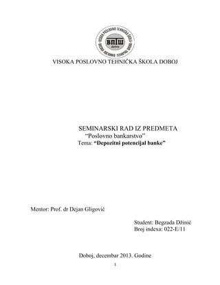 Depozitni potencijal banke