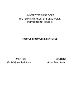 Humus i humusne materije