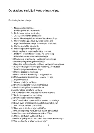 Operativna revizija i kontroling