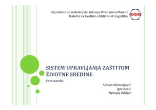 Sistem za upravljanje zaštitom životne sredine