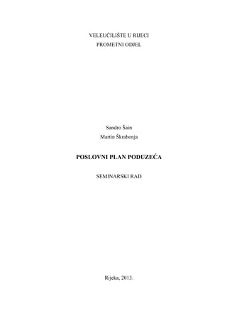 Poslovni plan poduzeća
