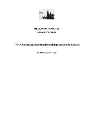 Uticaj konzumiranja duvanskih proizvoda na zdravlje