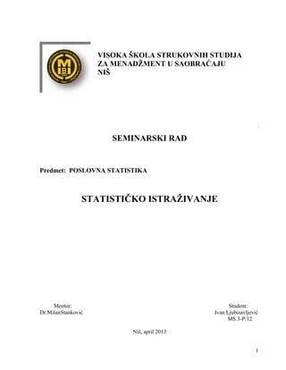 Statističko istraživanje