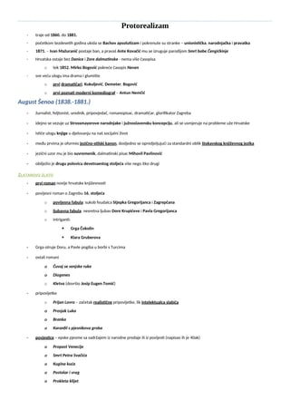 Protorealizam – Hrvatska književnost