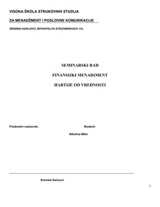 Hartije od vrednosti