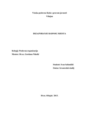 Organizacija radnog mjesta