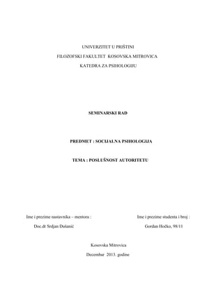 Poslušnost autoritetu