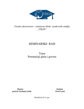 Poremećaji glasa i govora