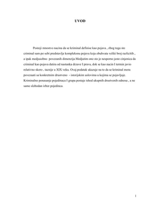 Kriminal kao nacionalni i međunarodni problem