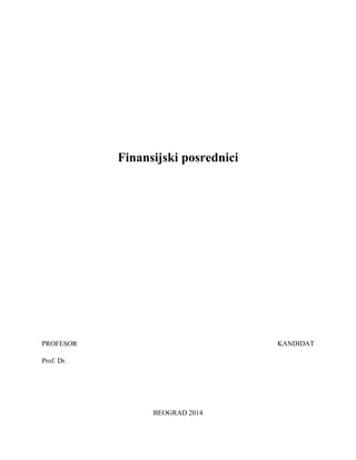 Finansijski posrednici